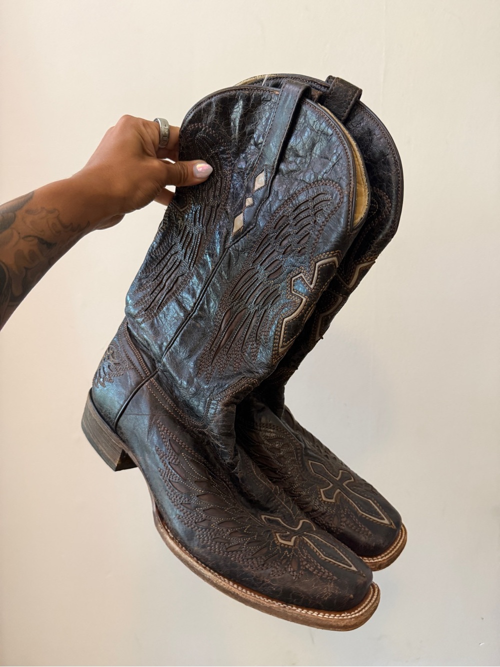 Corral Tan Leather Cowboy Boots - Tan